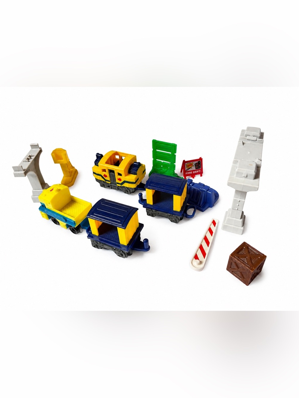 Fisher Price GeoTrax Train & Replacement Parts Lot 12 Pieces Woo Hoo Opie